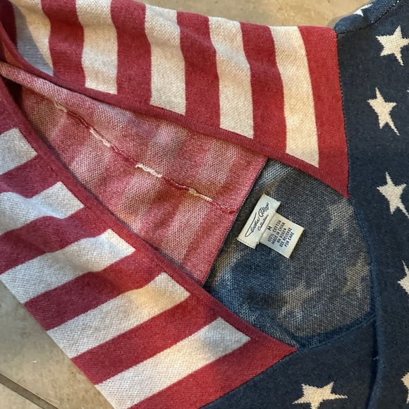 Patriotic RED WHITE BLUE Sweater by Tasha Palizzi SIZE MED - Picture 8 of 8